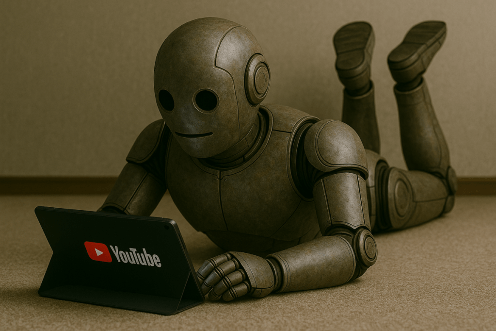 Bloggy watching YouTube on a Tablet